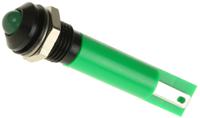 211-550 RS PRO Green Panel Mount Indicator, 24V ac/dc, 8mm Mounting Hole Size, Solder Tab Termination, IP67