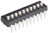 1825360-6 TE Connectivity 10 Way Through Hole DIP Switch SPST, Extended Slide Actuator