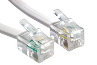 266-2231 RS PRO Male RJ10 to Male RJ10 Telephone Cable, 5/0.10, White Sheath, 2m