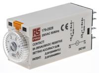 179-2928 RS PRO Plug In Timer Relay, 230V ac, 2-Contact, 0.2 → 5s, 1-Function, DPDT
