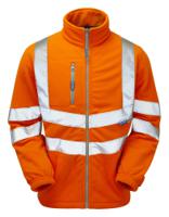 pr508-xs PULSAR PR508 Orange Unisex Hi Vis Fleece Jacket, XS