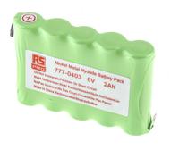 777-0403 RS PRO 6V NiMH Rechargeable Battery Pack, 2Ah - Pack of 1