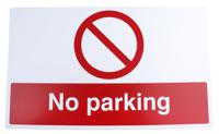 763-1875 PP Rigid Plastic No Parking Prohibition Sign, No Parking, English