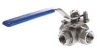 499-1893 RS PRO Stainless Steel L Port, 3 Way, Ball Valve, Threaded, BSPP 3/4in, 68bar Operating Pressure