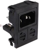 bzv03z000004 Bulgin C14 Snap-In IEC Connector Male, 10A, 250 V, Fuse Size 5 x 20mm