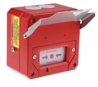 cp135snnynfatrd Moflash CP135 Series Red Break Glass Call Point, Break Glass Operated, Indoor/Outdoor Use, Resettable, Mains-Powered