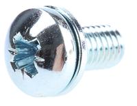 279-234 RS PRO M5 x 10mm Zinc Plated Steel Pan Head Sems Screw, Spring Washer
