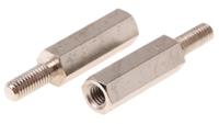 304315040050 Essentra Standoff, M3 x M3 Thread, 15mm Body, Brass, Male/Female, 8mm Stud