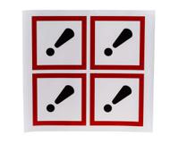 181-2251 RS PRO White Gloss Polymeric Vinyl Safety Labels, GHS Irritant-Text 100 mm x 100mm