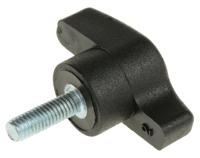 478-466 RS PRO Black Wing Clamping Knob, M5, Threaded Stud