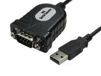 195-4915 RS PRO Male 9 Pin D-sub to Male USB A Serial Cable, 200mm PVC