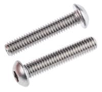 797-6106 RS PRO Stainless Steel Hex Socket Button Screw, ISO 7380, M6 x 30mm