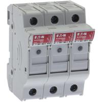 chcc3du Eaton 30A Rail Mount Fuse Holder for 10 x 38mm Fuse, 3P, 600V ac