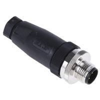 t4111001051-000 TE Connectivity Circular Connector, 5 Contacts, Cable, M12 Connector, Plug, Male, IP67, T411 Series
