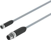 neba-m8g4-u-25-n-m12g4 Festo Male 4 way Socket to Female 4 way Plug Actuator/Sensor Cable, 2.5 m