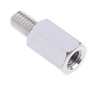 806-6663 RS PRO Standoff, M6 x M6 Thread, 15mm Body, Steel, Male/Female, 10mm Stud