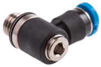 qsmlv-m7-4-i Festo QS Series Elbow Threaded Adaptor, M7 Male to Push In 4 mm, Threaded-to-Tube Connection Style, 130832