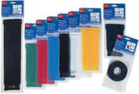 130-00014-textie-m-pa66pp-rd HellermannTyton Cable Tie, Hook and Loop, 200mm x 12.5 mm, Red PA (Loop), PE (Hook), Pk-10