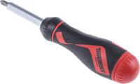 mdr908 Teng Tools 1/4 in Hexagon Phillips, Pozidriv, Slotted Ratchet Screwdriver, 175 mm length