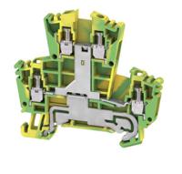1036300000 Weidmuller 4-Way WDK 2.5PE Double Deck Earth Terminal Block, 1.5 → 150mm², 26 → 12 AWG Wire, Screw Down,