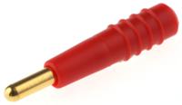 222609-22 Staubli Red Male Test Plug, 2mm Connector, Solder Termination, 10A, 30 V, 60V dc, Gold Plating