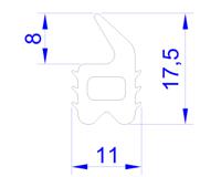 619-1657 RS PRO Black EPDM  Edging Strip, 20m