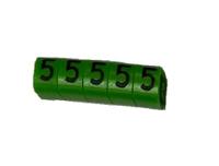 225-2163 RS PRO Slide On Cable Marker, Black on Green, Pre-printed "5", 3 → 4.2mm Cable