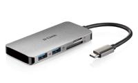 dub-m610 D-Link 2 Port USB 3.0 USB C  Hub, USB Powered, 95 x 45 x 11mm