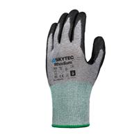 skg00049bb Skytec Eco Rhodium Black, Grey High Performance Polyethylene, Polyester Work Gloves, Size XS, Polyurethane Coating