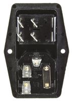 bvb01z000010 Bulgin C14 Panel Mount IEC Connector Male, 10A, 250 V, Fuse Size 5 x 20mm