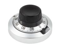21pa11b10 Vishay 46mm Chrome Potentiometer Knob for 6.35mm Shaft Splined, 21PA11B10