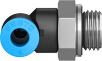 qsl-g14-6 Festo QS Series Elbow Threaded Adaptor, G 1/4 Male to Push In 6 mm, Threaded-to-Tube Connection Style, 186118