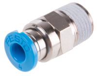 qs-18-4 Festo QS Series Straight Threaded Adaptor, R 1/8 Male to Push In 4 mm, Threaded-to-Tube Connection Style, 153001