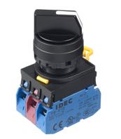 yw1s-32e21 Idec Spring Return Selector Switch - (DPDT) 22mm Cutout Diameter, Illuminated 3 Positions