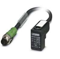 1438820 Phoenix Contact Male 3 way Plug M12 to Male Valve Connector Sensor Actuator Cable, 300 mm
