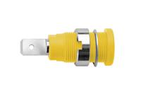 seb-7080-ni-ge Schutzinger Yellow Female Banana Socket, 4 mm Connector, 24A, 1000V, Nickel Plating