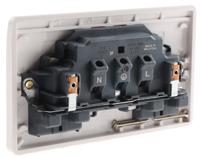 k2647-whi MK Electric Logic Plus White 2 Gang Plug Socket, 2 Poles, 13A, Type G - British, Indoor Use