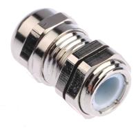 831-9046 RS PRO Metallic Nickel Plated Brass Cable Gland, PG7 Thread, 3mm min., 6.5mm max., IP68
