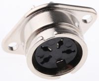 490-967 RS PRO 4 Pole Din Socket, 1 → 4A, 100 V ac, Bayonet, Female, Chassis Mount