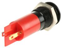 210-103 RS PRO Red Panel Mount Indicator, 12V dc, 14mm Mounting Hole Size, Solder Tab Termination