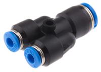 qsy-8-4 Festo QSY Series Y Tube-to-Tube Adaptor, Push In 8 mm to Push In 4 mm, Tube-to-Tube Connection Style, 130610