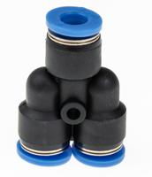 916-0918 RS PRO Y Tube-to-Tube Adaptor, Push In 6 mm to Push In 6 mm, Tube-to-Tube Connection Style