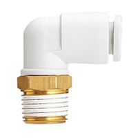 kq2l23-m5a SMC KQ2 Series Elbow Fitting, M5 x 0.8 to Push In 3.2 mm, Threaded-to-Tube Connection Style