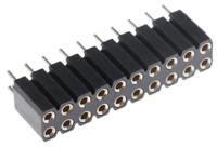803-87-020-10-001101 Preci-Dip 803 Series Straight PCB Mount PCB Socket, 20-Contact, 2-Row, 2.54mm Pitch, Solder Termination