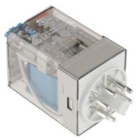 601290240040 Finder Plug In Power Relay, 24V dc Coil, 10A Switching Current, DPDT