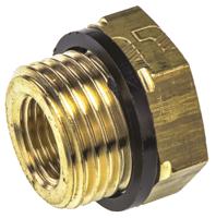 0168-21-13 Legris Brass Pipe Fitting, Straight Threaded Reducer, Male G 1/2in to Female G 1/4in