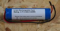144-9406 RS PRO RS PRO, 3.7V, 18650, Lithium-Ion Rechargeable Battery, 2.6Ah