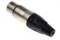 nc4fxx Neutrik Cable Mount XLR Connector, Female, 50 V, 4 Way, Silver over Nickel Plating