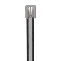 mltc4h-lp316 Panduit Cable Tie Assemblies, , 362mm x 8.1 mm, Black 316 Stainless Steel, Pk-50