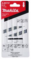 a-85737 Makita, 24 Teeth Per Inch Metal 52mm Cutting Length Jigsaw Blade, Pack of 5